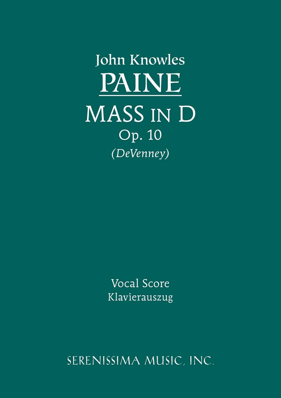 Mass In D, Op.10: Vocal Score (Latin Edition),Used