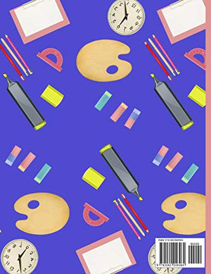 Primary composition notebook: Class Items Back to school pattern Story Paper to write in for students 120 pages (8.5 x 11 Inch).,Used