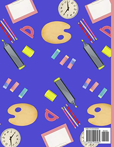 Primary composition notebook: Class Items Back to school pattern Story Paper to write in for students 120 pages (8.5 x 11 Inch).,Used