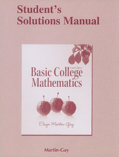 Student Solutions Manual For Basic College Mathematics