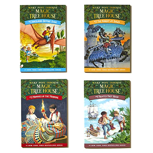 Magic Tree House Boxed Set, Books 14: Dinosaurs Before Dark, The Knight at Dawn, Mummies in the Morning, and Pirates Past Noon,Used