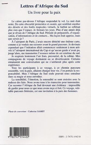 LETTRES D'AFRIQUE DU SUD: Un livre pour la paix,Used