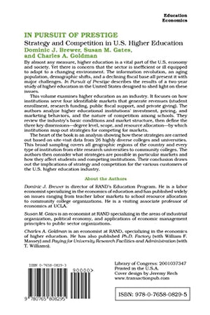 In Pursuit of Prestige: Strategy and Competition in U.S. Higher Education,New