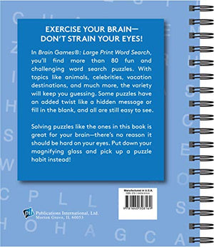Brain Games  Word Search Large Print (Blue)
