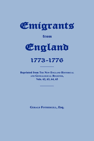 Emigrants From England 17731776,Used