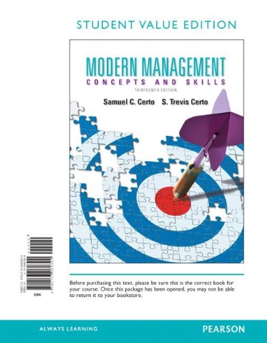 Modern Management, Student Value Edition (13th Edition),Used