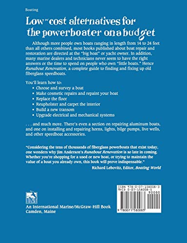 Runabout Renovation: Fix Up Old Fiberglass Speedboats by International Marine/Ragged Mountain Press - Multicolor Guidebook