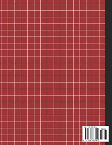 Graph Paper Composition: Crimson Red Composition Notebook, Grid Notebook, 100 Pages, Mathematics Graph Notebook for Math and Sci,Used