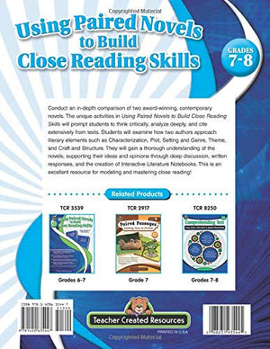 Using Paired Novels to Build Close Reading Skills Grades 78,Used