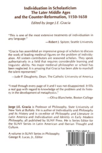 Individuation in Scholasticism: The Later Middle Ages and the CounterReformation (SUNY Series in Philosophy),Used