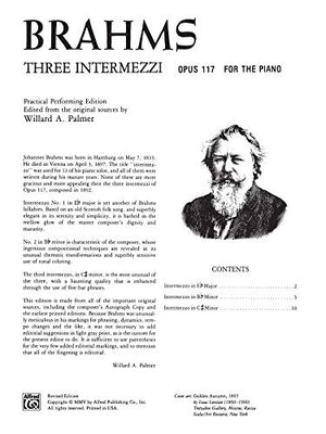Brahms  3 Intermezzi, Op. 117 (Alfred Masterwork Edition),Used
