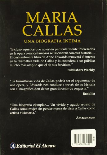 Maria Callas: Una Biografia Intima/ An Intimate Biography (Spanish Edition),Used