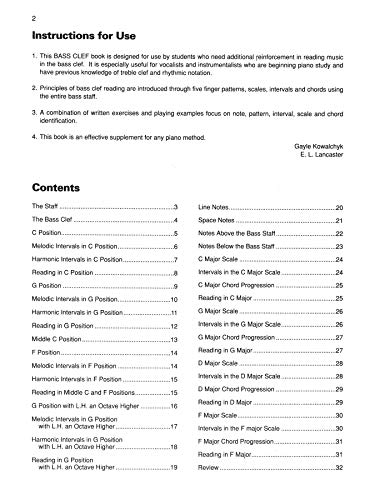 Basic Bass Clef: A Bass Clef Note Speller And Sightreading Book,New