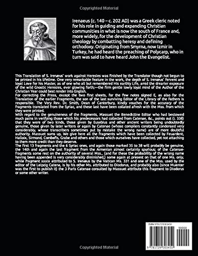 Five Books of St. Irenaeus Bishop of Lyons: Against Heresies with the Fragments that Remain of His Other Works,Used