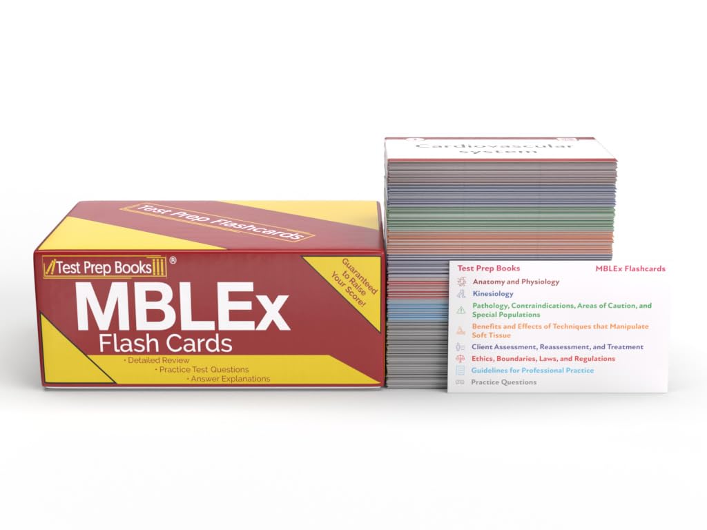 MBLEx Study Cards: MBLEx Test Prep 20252026 with Practice Exam Questions for the Massage and Bodywork Licensing Examination [3r,New