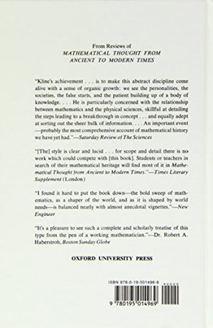 Mathematical Thought From Ancient To Modern Times