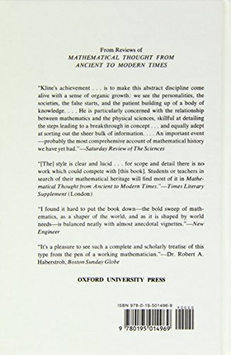 Mathematical Thought From Ancient To Modern Times