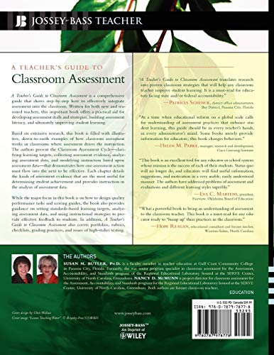 A Teacher's Guide to Classroom Assessment: Understanding and Using Assessment to Improve Student Learning,New