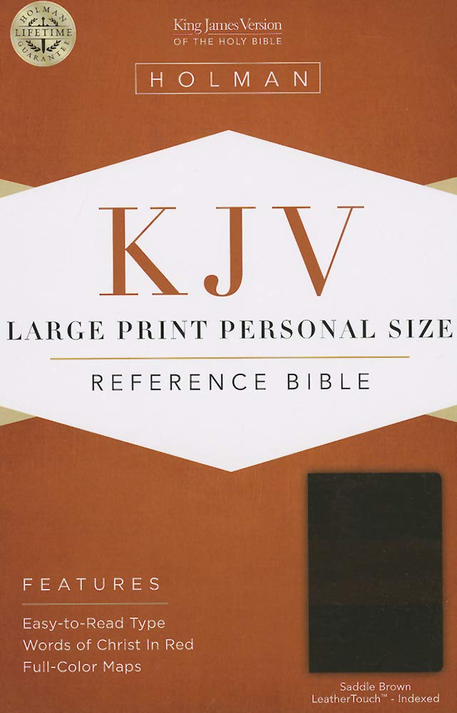 Kjv Large Print Personal Size Reference Bible, Saddle Brown Leathertouch Indexed,Used