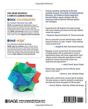 Essentials Of Organizational Behavior: An Evidencebased Approach