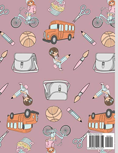 Primary composition notebook: Outdoor Back to school pattern Story Paper to write in for Girls 120 pages (8.5 x 11 Inch).,Used