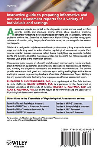 Essentials of Assessment Report Writing,New