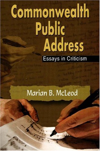 Commonwealth Public Address: Essays in Criticism,Used