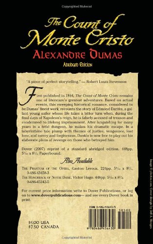 The Count Of Monte Cristo: Abridged Edition (Dover Books On Literature & Drama),New