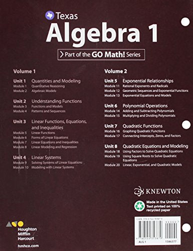 Algebra 1 Texas (2) (Go Math!)-new