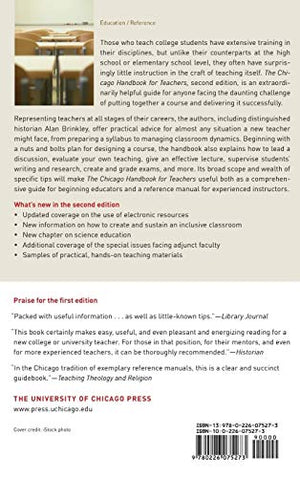 The Chicago Handbook for Teachers, Second Edition: A Practical Guide to the College Classroom (Chicago Guides to Academic Life),Used