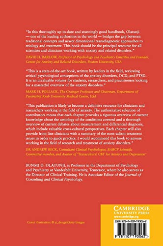 The Cambridge Handbook of Anxiety and Related Disorders (Cambridge Handbooks in Psychology),Used