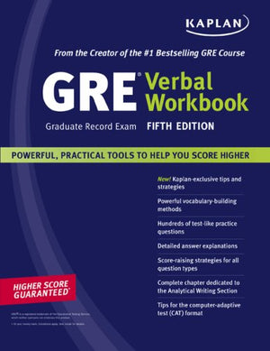 Kaplan GRE Exam Verbal Workbook, Fifth Edition,Used