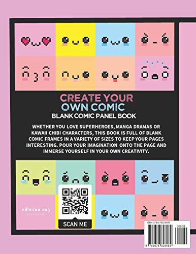 Create Your Own Comic Book: Draw Your Own Comics with 8.5x11in 60 page Book of a Variety of Comic Panel Templates (Kawaii),Used