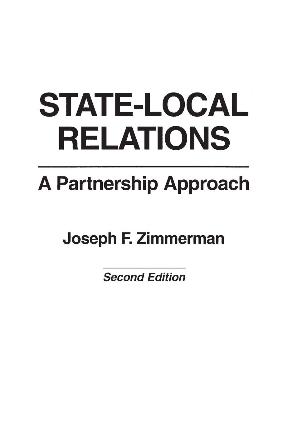 StateLocal Relations: A Partnership Approach (Literature; 59),Used