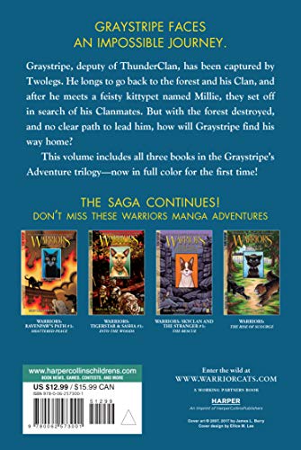 Warriors: Graystripe's Adventure: 3 FullColor Warriors Books in 1: The Lost Warrior, Warrior's Refuge, Warrior's Return,Used