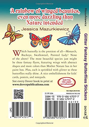 Glitter Fantasy Butterflies (Dover Little Activity Books: Insects),Used