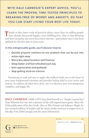 How to Stop Worrying and Start Living: TimeTested Methods for Conquering Worry (Dale Carnegie Books),New