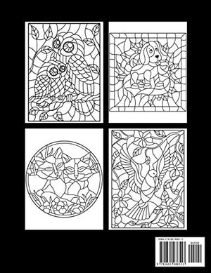 Translucent Stained Glass Coloring Book: Adorable Animals Adults Coloring Book Stress Relieving Designs Patterns,Used