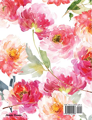 20212022 Monthly Planner: Large Two Year Planner with Floral Cover (Volume 3),New