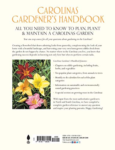 Carolinas Gardener's Handbook: All You Need to Know to Plan, Plant & Maintain a Carolinas Garden,New