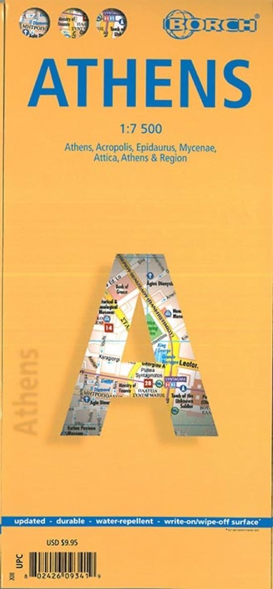Laminated Athens Map by Borch (English Edition),Used