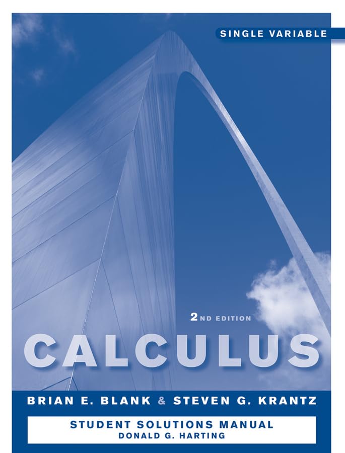 Calculus: Single Variable, Student Study And Solutions Companion