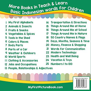 My First Indonesian Things Around Me at School Picture Book with English Translations: Bilingual Early Learning & Easy Teaching ,Used