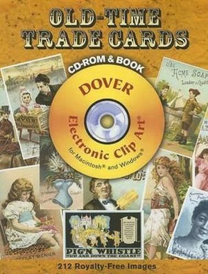 OldTime Trade Cards CDROM and Book (Dover Electronic Clip Art),Used