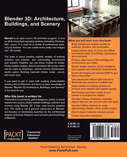 Blender 3D, Architecture, Buildings, And Scenery: Create Photorealistic 3D Architedftural Visualizations Of Buildings, Interiors