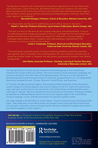 Deculturalization And The Struggle For Equality: A Brief History Of The Education Of Dominated Cultures In The United States (So