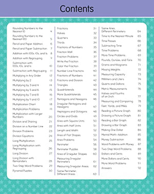 Third Grade Math Workbook Ages 8 to 9: 75+ Activities Multiplication & Division, Fractions, Area & Perimeter, Data, Math Facts, ,Used