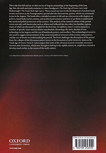 The Protogeometric Aegean: The Archaeology of the Late Eleventh and Tenth Centuries BC (Oxford Monographs on Classical Archaeolo,New
