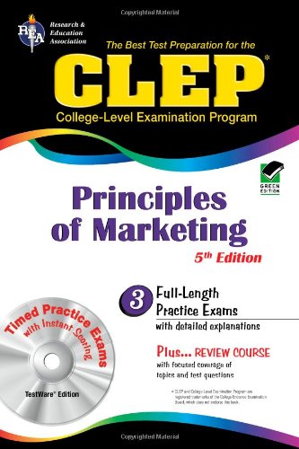 CLEP Principles of Marketing w/ CDROM (CLEP Test Preparation),Used