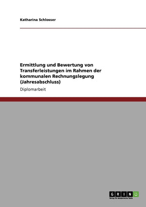 Ermittlung und Bewertung von Transferleistungen im Rahmen der kommunalen Rechnungslegung (Jahresabschluss) (German Edition),Used